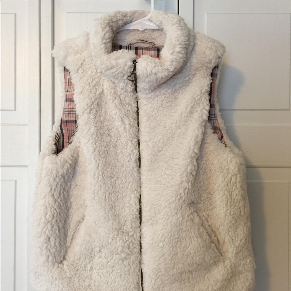 Urban Republic Cream Faux Wool Vest